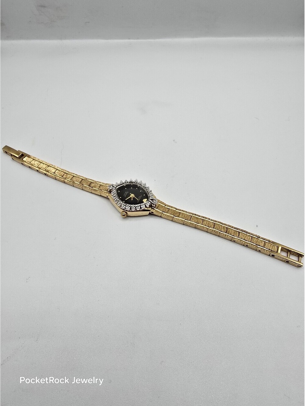 Jules Jurgensen Special Women’s Gold Tone Quartz Black Dial Diamond - Picture 4 of 8
